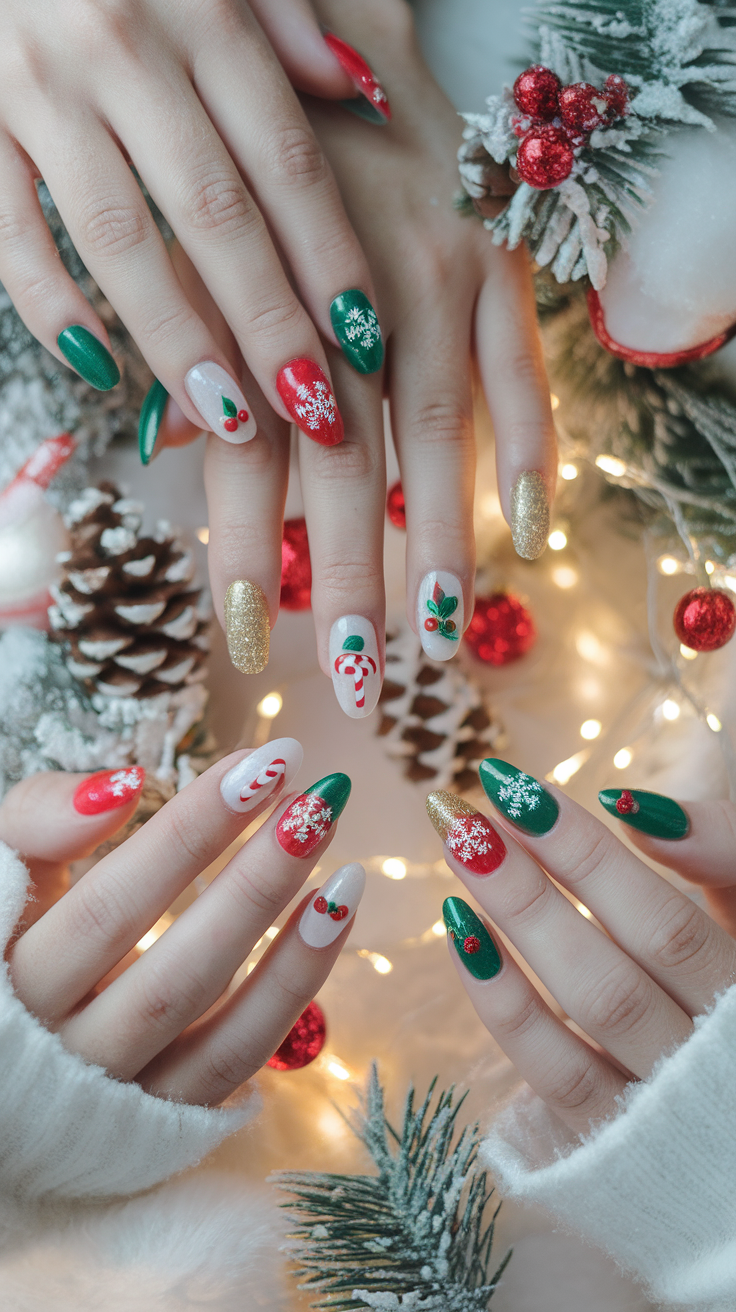 “Cute and Easy Christmas Nail Art Ideas for 2025