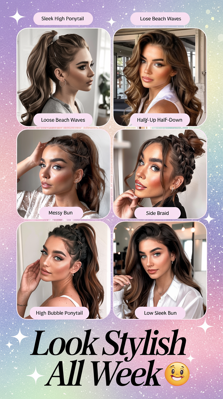 🌟 7 Days, 7 New Hairstyles – Easy & Trendy Hair Ideas for the Week